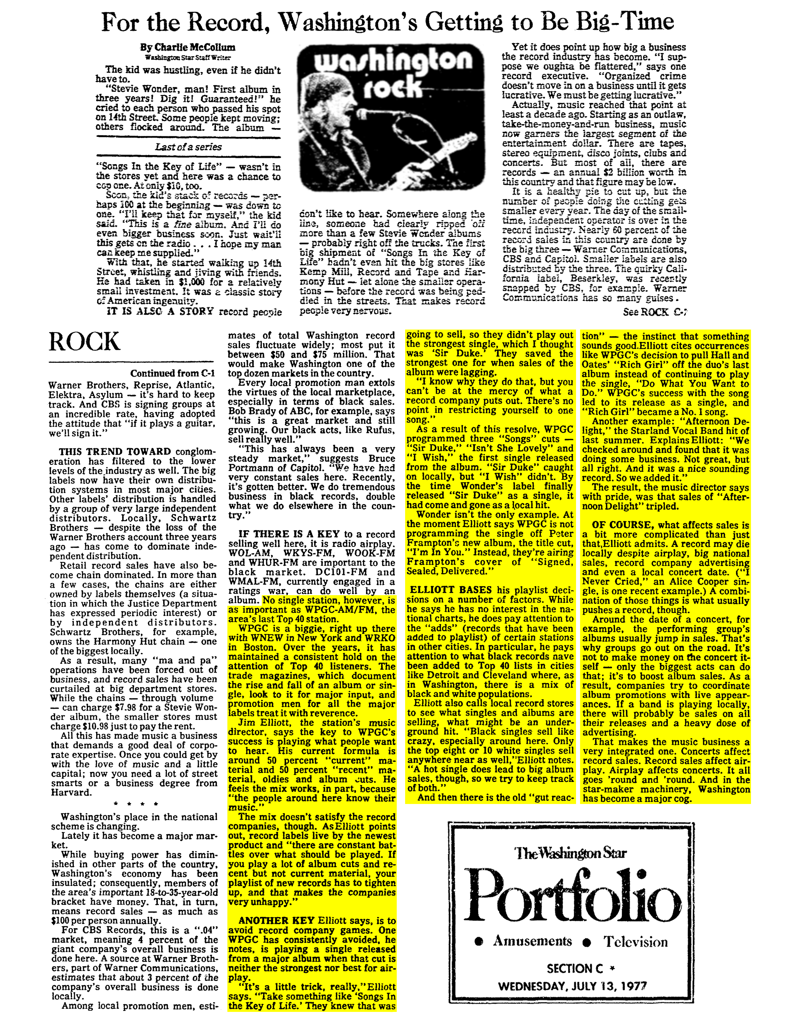 WPGC Articles - For the Record, Washington's Getting to Be Big-Time