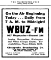 WPGC - WBUZ-FM Print Ad - On The Air Today