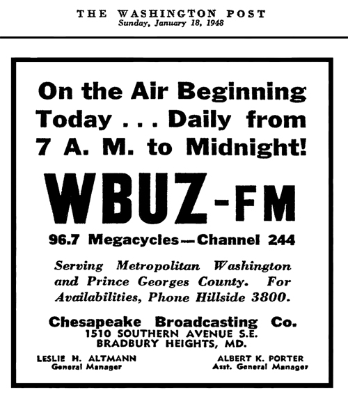 WPGC - WBUZ On The Air Today