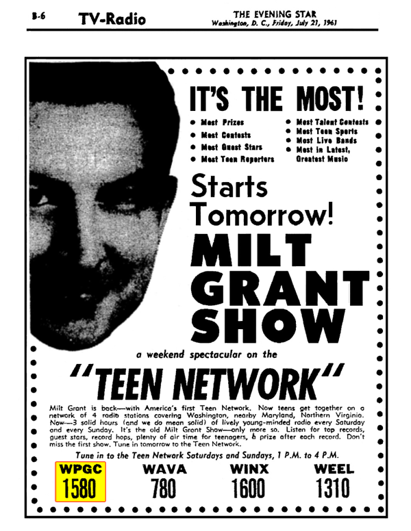 WPGC - Milt Grant Teen Network Show