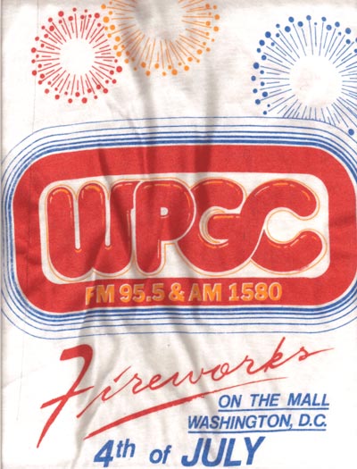WPGC - Fireworks On The Mall t-shirt - 1982