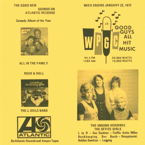 WPGC Music Survey Weekly Playlist - 01/22/72 - Outside