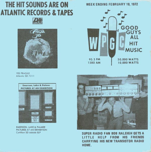 WPGC Music Survey Weekly Playlist - 02/19/72 - Outside