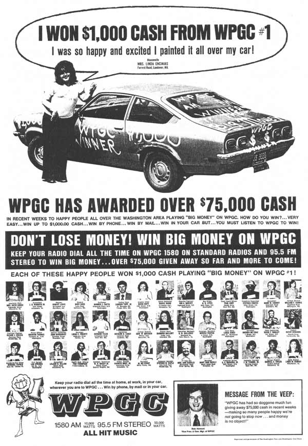 WPGC - Washington Post - 05/09/73 - I Won $1,000 Cash From WPGC #1