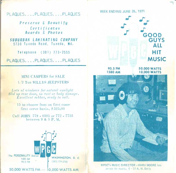 WPGC Music Survey Weekly Playlist - 06/26/71 - Outside