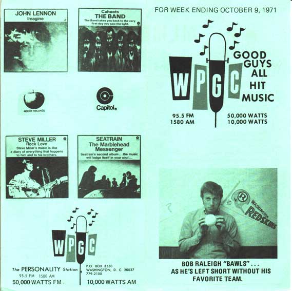 WPGC Music Survey Weekly Playlist - 10/09/71 - Outside