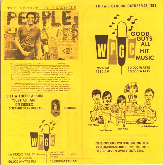 WPGC Music Survey Weekly Playlist - 10/23/71 - Outside
