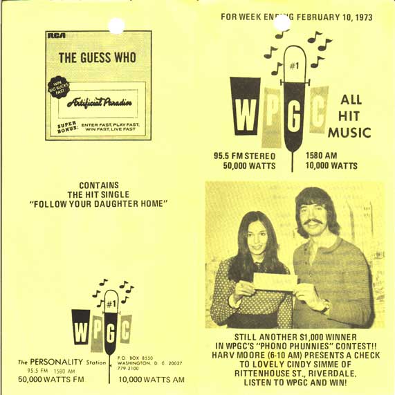 WPGC Music Survey Weekly Playlist - 02/10/73 - Outside