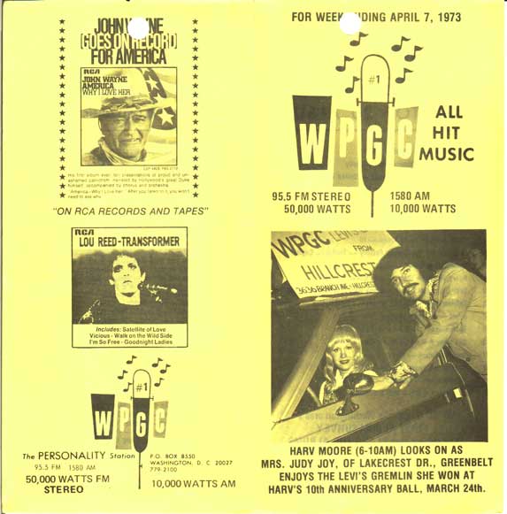WPGC Music Survey Weekly Playlist - 04/07/73 - Outside