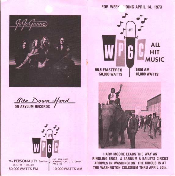 WPGC Music Survey Weekly Playlist - 04/14/73 - Outside