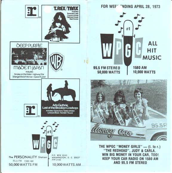 WPGC Music Survey Weekly Playlist - 04/28/73 - Outside