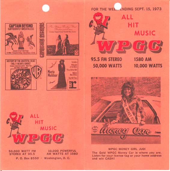WPGC Music Survey Weekly Playlist - 09/15/73 - Outside
