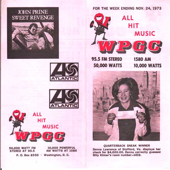 WPGC Music Survey Weekly Playlist - 11/24/73 - Outside