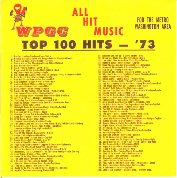 WPGC TOP 100 HITS OF 1973