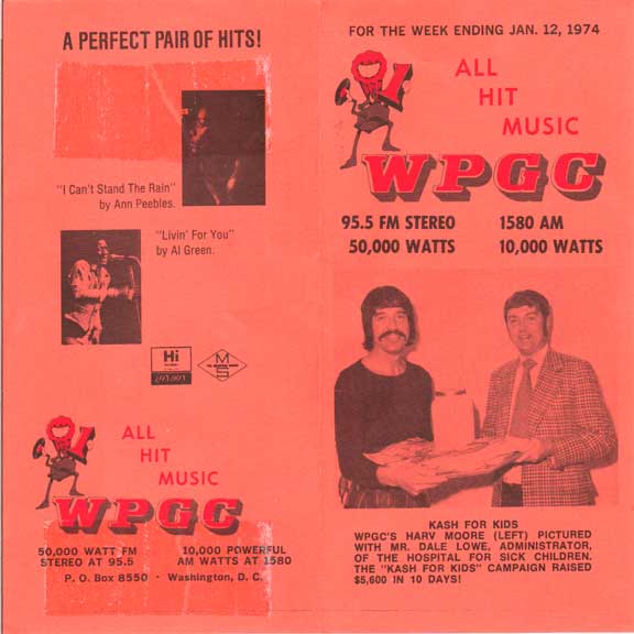 WPGC Music Survey Weekly Playlist - 01/12/74 - Outside