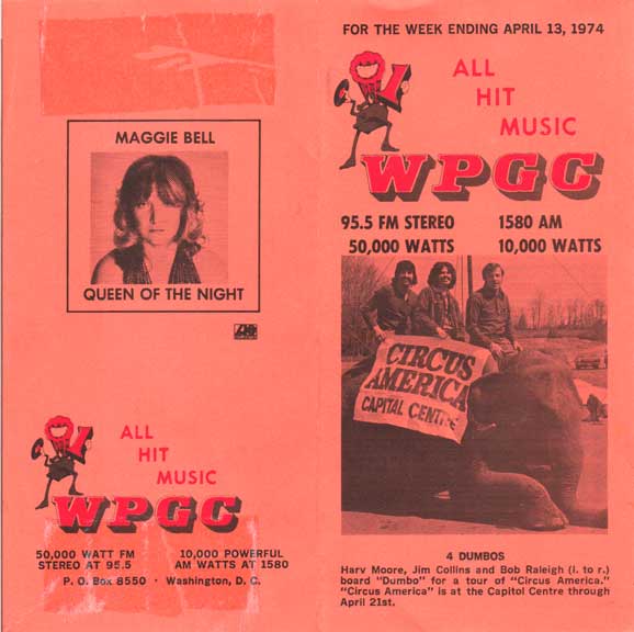 WPGC Music Survey Weekly Playlist - 04/13/74 - Outside