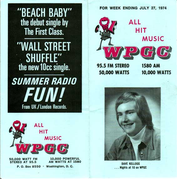 WPGC Music Survey Weekly Playlist - 07/27/74 - Outside