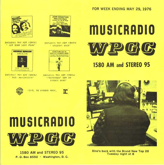 WPGC Music Survey Weekly Playlist - 05/29/76 - Outside