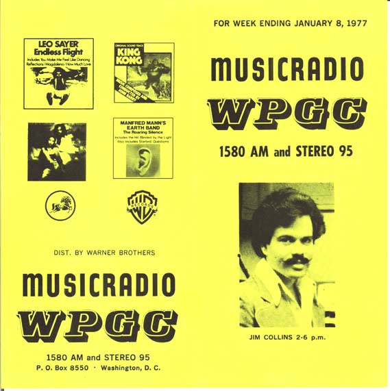 WPGC Music Survey Weekly Playlist - 01/08/77 - outside