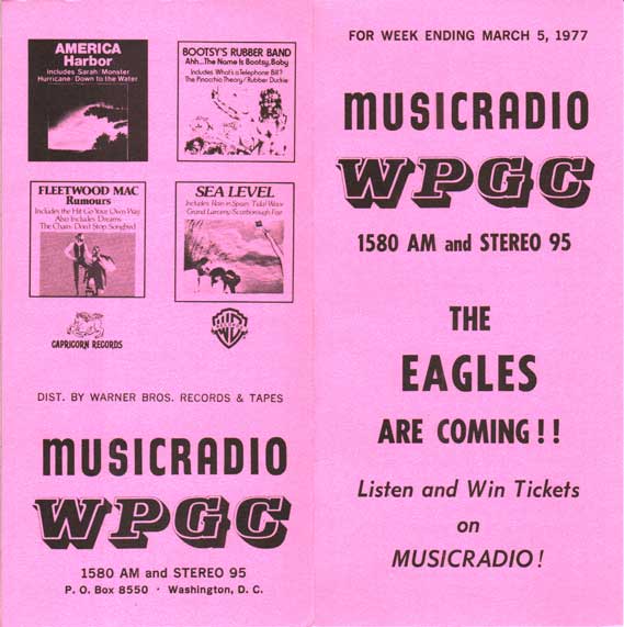 WPGC Music Survey Weekly Playlist - 03/05/77 - Outside