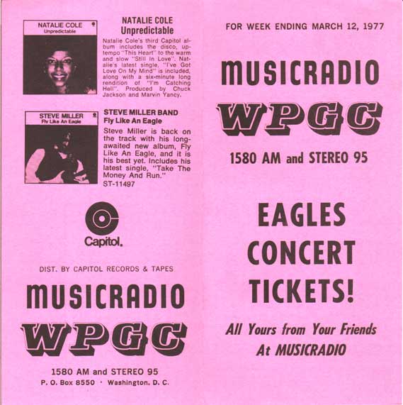 WPGC Music Survey Weekly Playlist - 03/12/77 - Outside