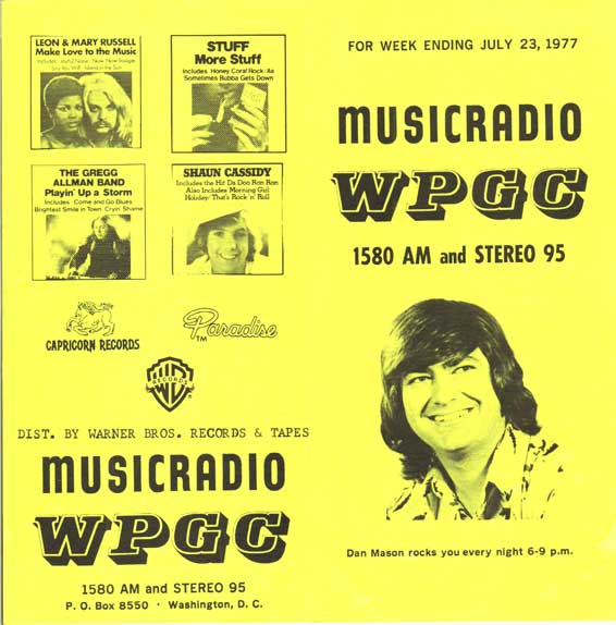 WPGC Music Survey Weekly Playlist - 07/23/77 - Outside