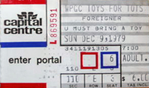 WPGC Toys For Tots Concert Ticket Stub